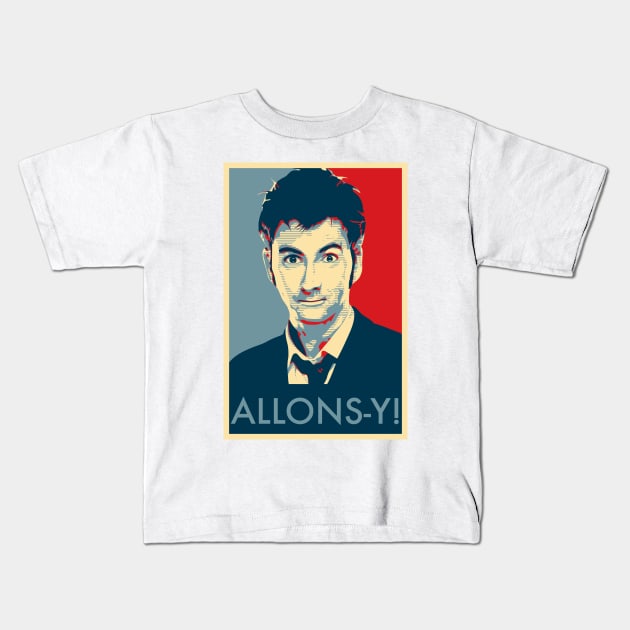 Allons-y! Kids T-Shirt by StewNor